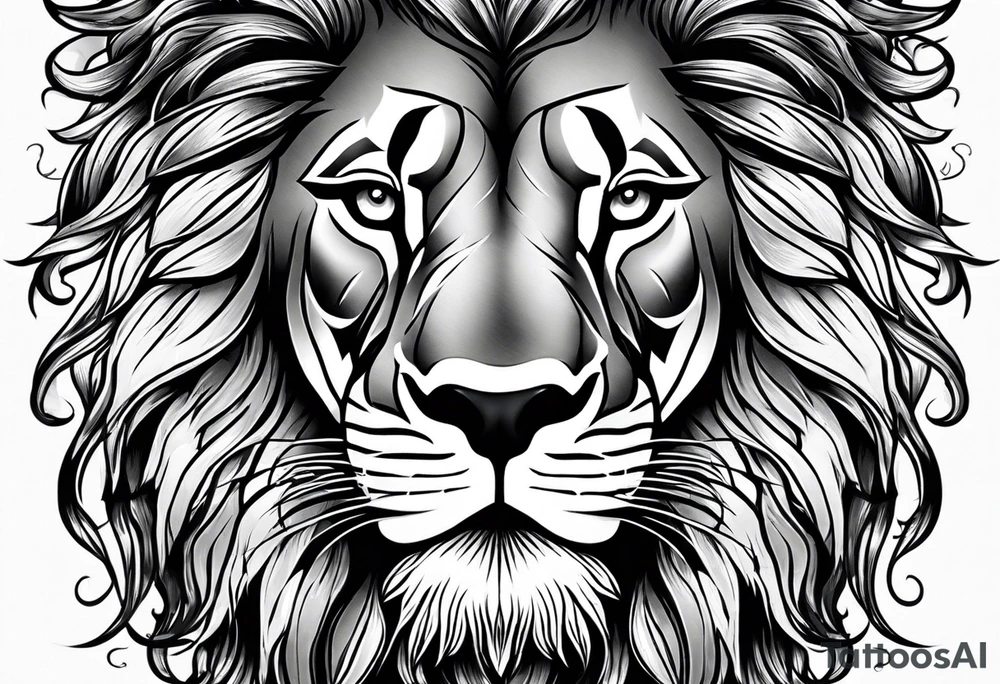 lion with snake hair tattoo idea