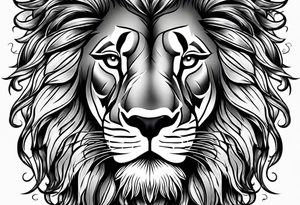 lion with snake hair tattoo idea