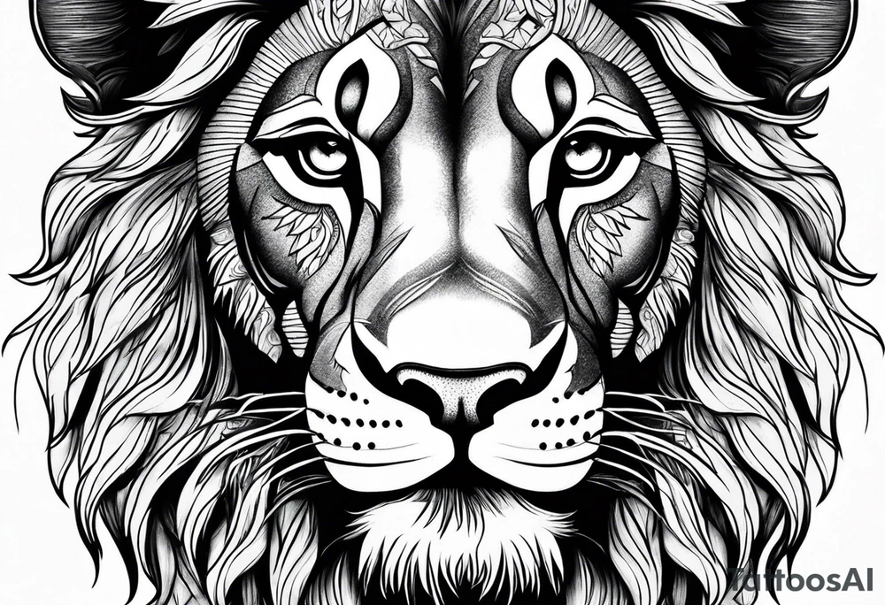 Lion head tattoo idea