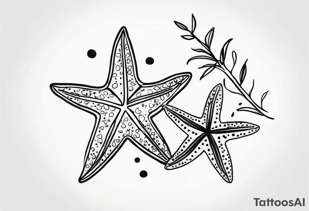 Two Starfish 
olive branch tattoo idea