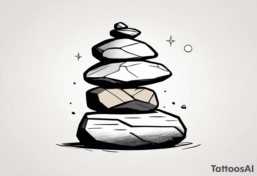 Rocks stacked on top of each other tattoo idea