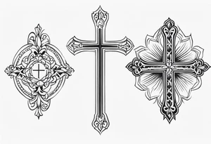 Simple cross tattoos with a date tattoo idea