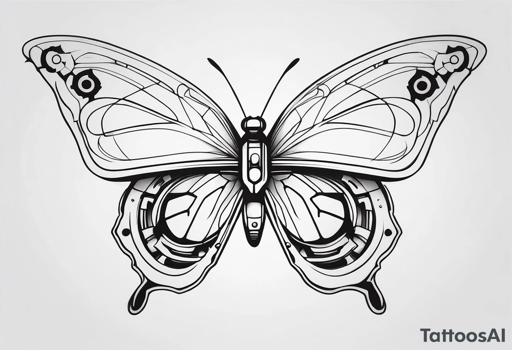 Mechanical Butterfly tattoo idea