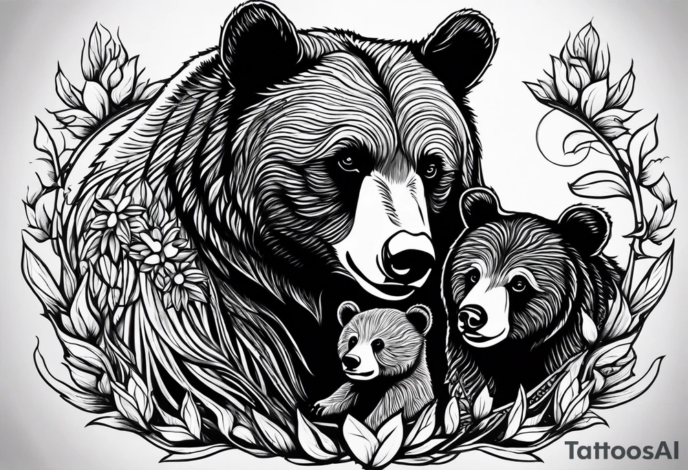 mamma bear and cub tattoo idea