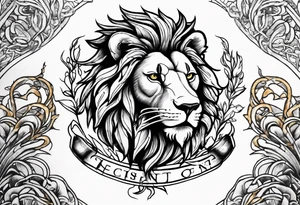 New school Scottish lion rampant with gadsden snake tattoo idea