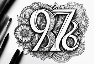 Crossed out number 9728 tattoo idea