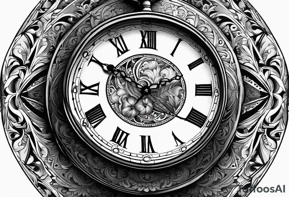 old time pocket watch with the saying "Time waits for no one..." tattoo idea
