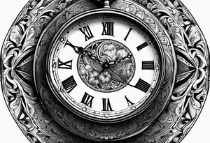 old time pocket watch with the saying "Time waits for no one..." tattoo idea