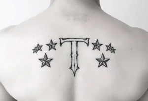 ”T” with stars tattoo idea