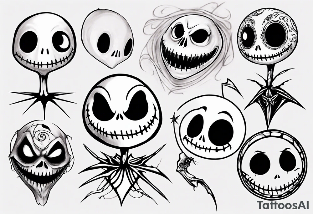 jack skellington and 
zero tattoo idea