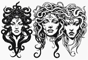 Medusa front profile tattoo idea