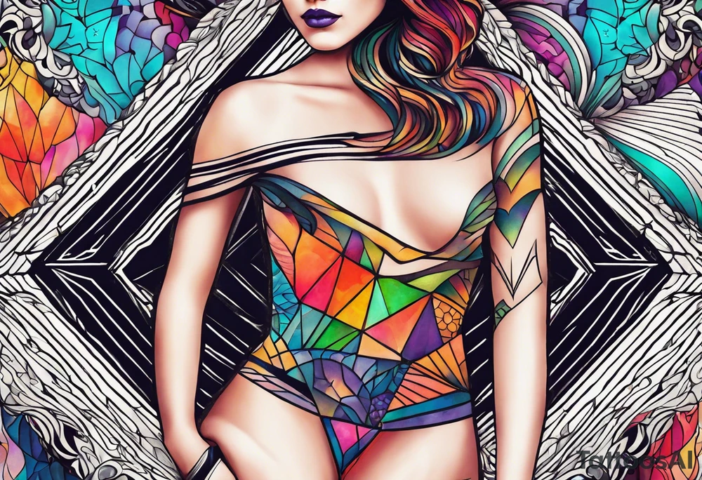 psychedelic, forearm tattoo, geometric, subtle, men, tattoo idea
