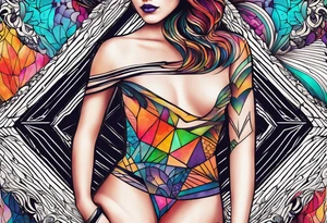 psychedelic, forearm tattoo, geometric, subtle, men, tattoo idea