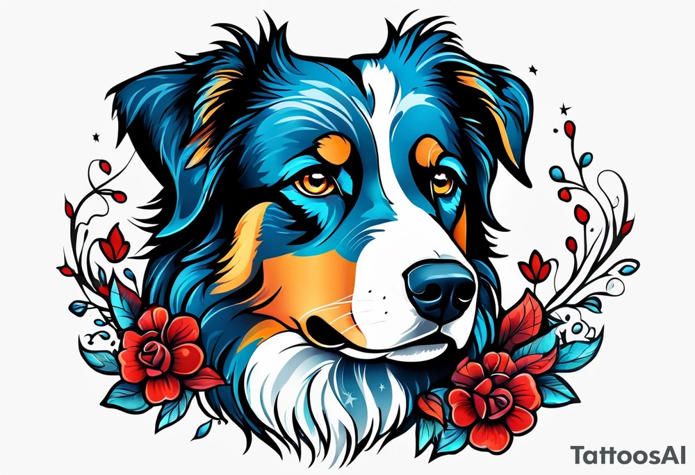 Blue Merle Australian shephard tattoo idea