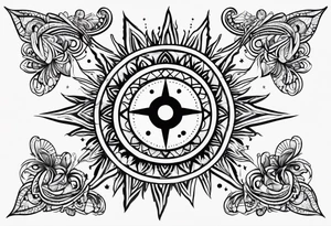 sun, rays, bohemian, simple, small tattoo idea