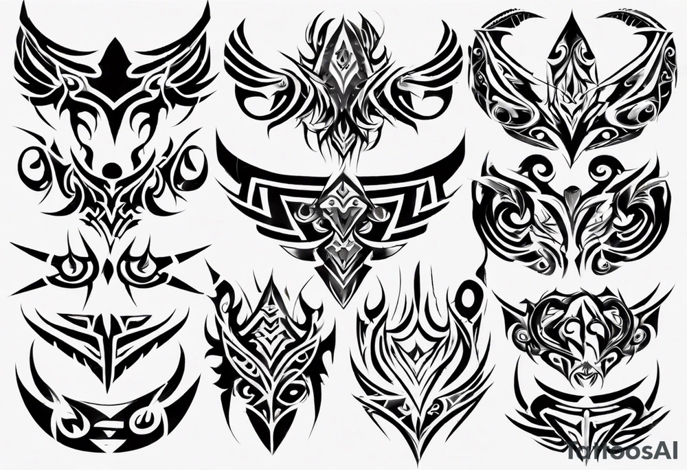 Tribal pectoral tattoo idea