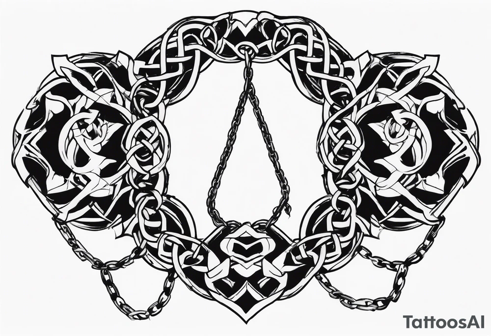 Broken chains tattoo idea