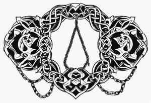 Broken chains tattoo idea