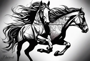 Mustang horse blood tattoo idea