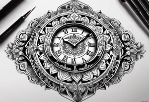 reloj marcando las 11 hs y con la fecha de nacimiento 15 de febrero, a su vez escrito Ainara tattoo idea