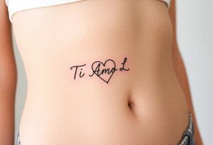 I want (Ti Amo L)in a small heart shape to fit on my ribs feminine tattoo idea