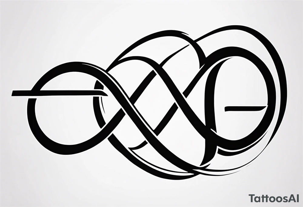 Infinity symbol with letters tattoo idea