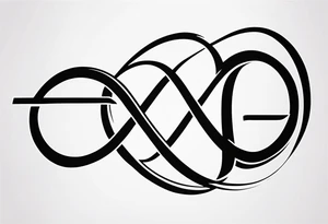 Infinity symbol with letters tattoo idea