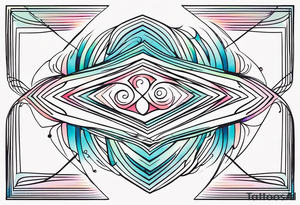 neo-tribal abstract lines gradient tattoo idea