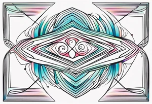 neo-tribal abstract lines gradient tattoo idea