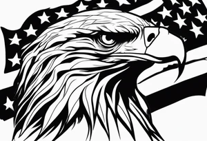 free bird eagle and American flag tattoo idea