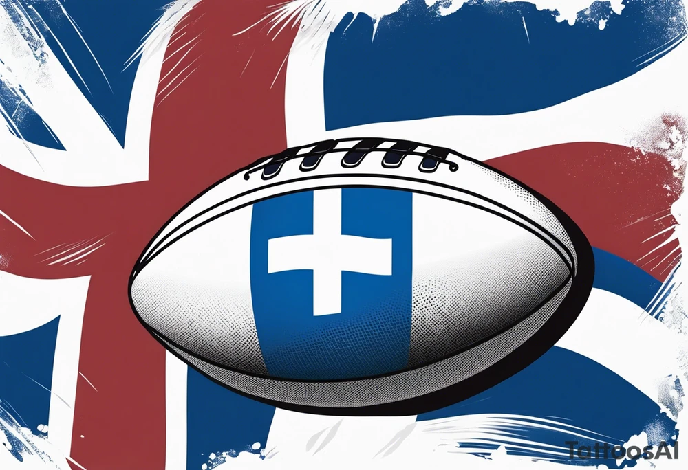 Rugby ball with Finland flag tattoo idea