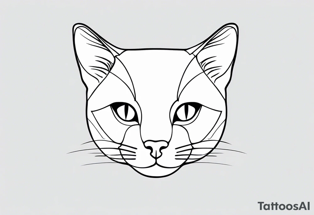 simple cat design tattoo idea