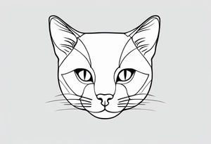 simple cat design tattoo idea