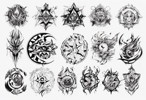 Design a tattoo where abstract shapes and colors represent various stages of my life, reflecting the evolution of my character and perception tattoo idea