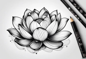 lotus flower with minimal design tattoo idea