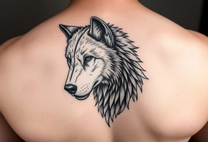 A solitary yet sublime and noble wolf and its progeny the face. for  left arm tattoo tattoo idea