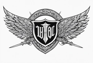 Valhalla sword shield banner tattoo idea