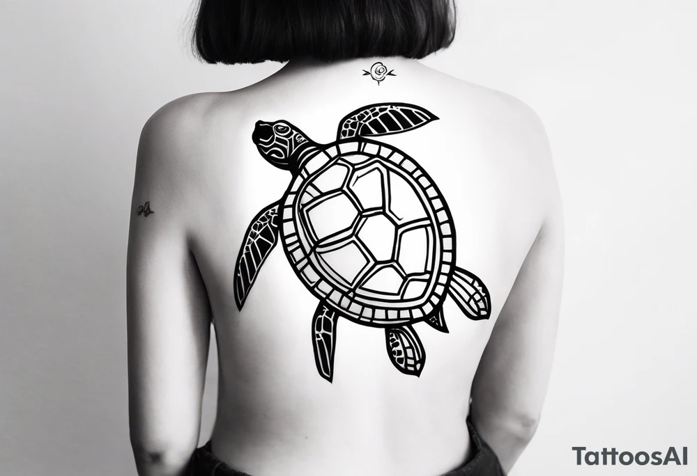 shoulder piece with a small turtle tattoo idea