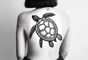 shoulder piece with a small turtle tattoo idea
