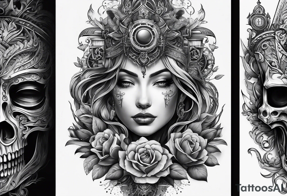 mechanical roots tattoo idea
