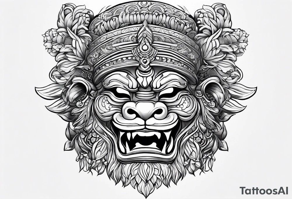 Balanise Barong side view tattoo idea