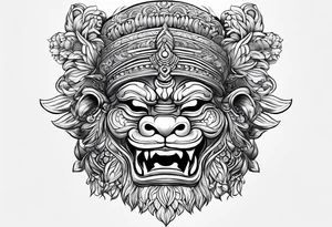 Balanise Barong side view tattoo idea