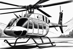 a bell 407 helicopter with the name "T. Sousa" on it. tattoo idea