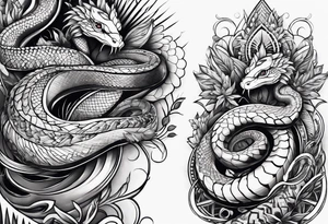 Raphidophora and snake. tattoo idea