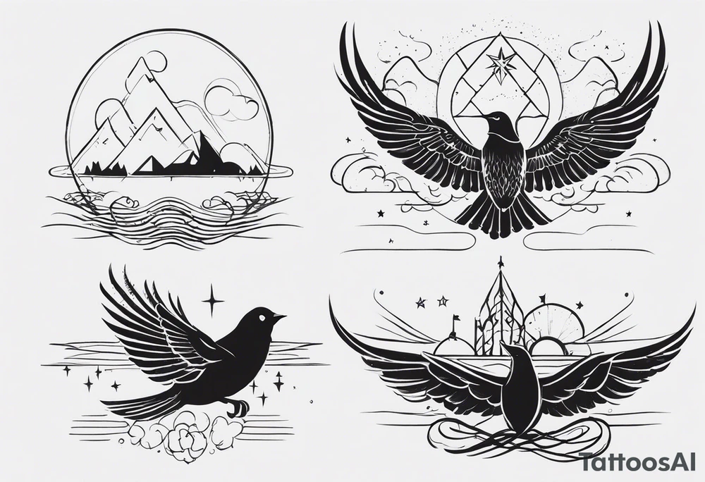 две веточки с листьями под ключицы с луной посередине tattoo idea