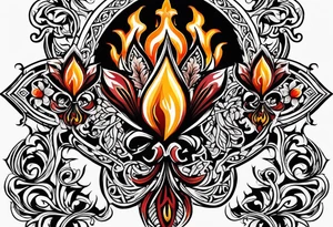 Fleur de lys celtique en flamme tattoo idea