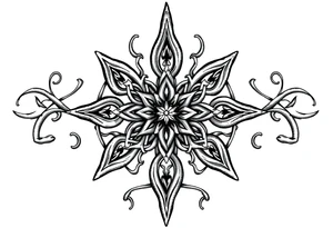 Celtic star fancy knotwork detailed filigree tattoo idea
