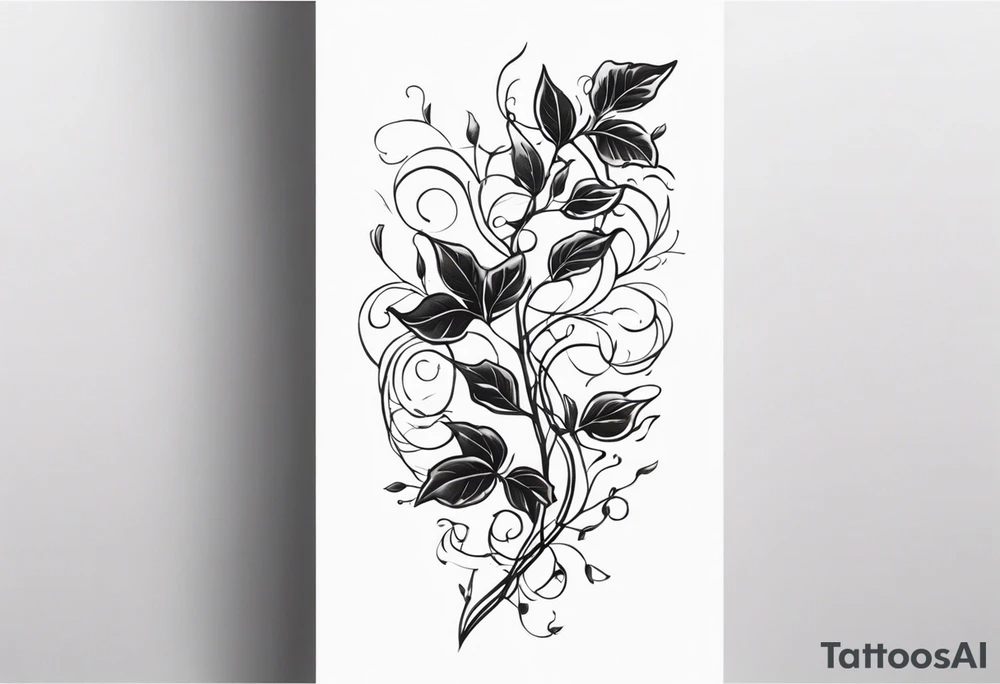 31.8742° N, 91.1366° W, with very simple ivy vines on both sides.  it will be small fine line on the back of the arm above the elbow tattoo idea