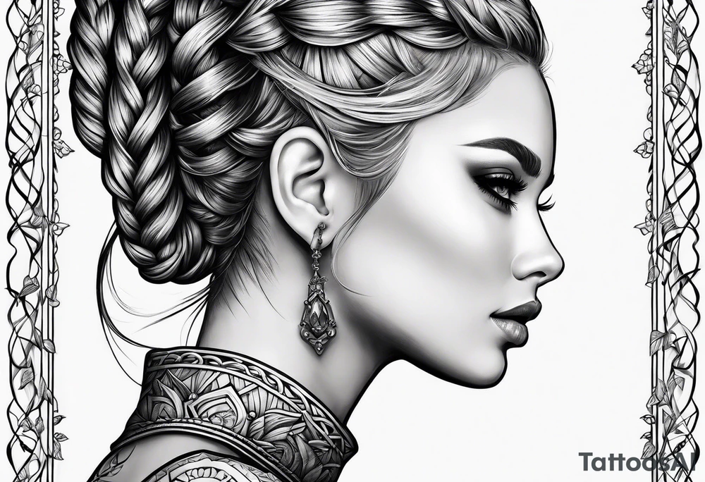 Eine Elfe mit dutch braids tattoo idea