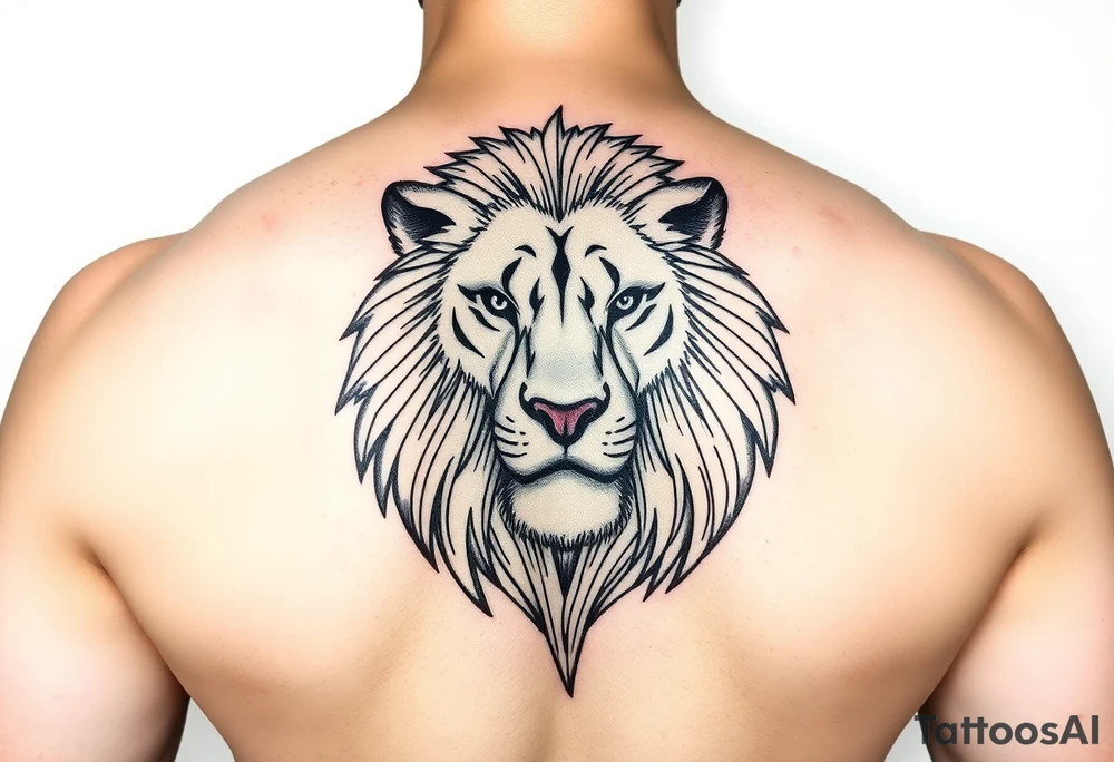 lion with a crown, surrounded by big boob's tattoo idea